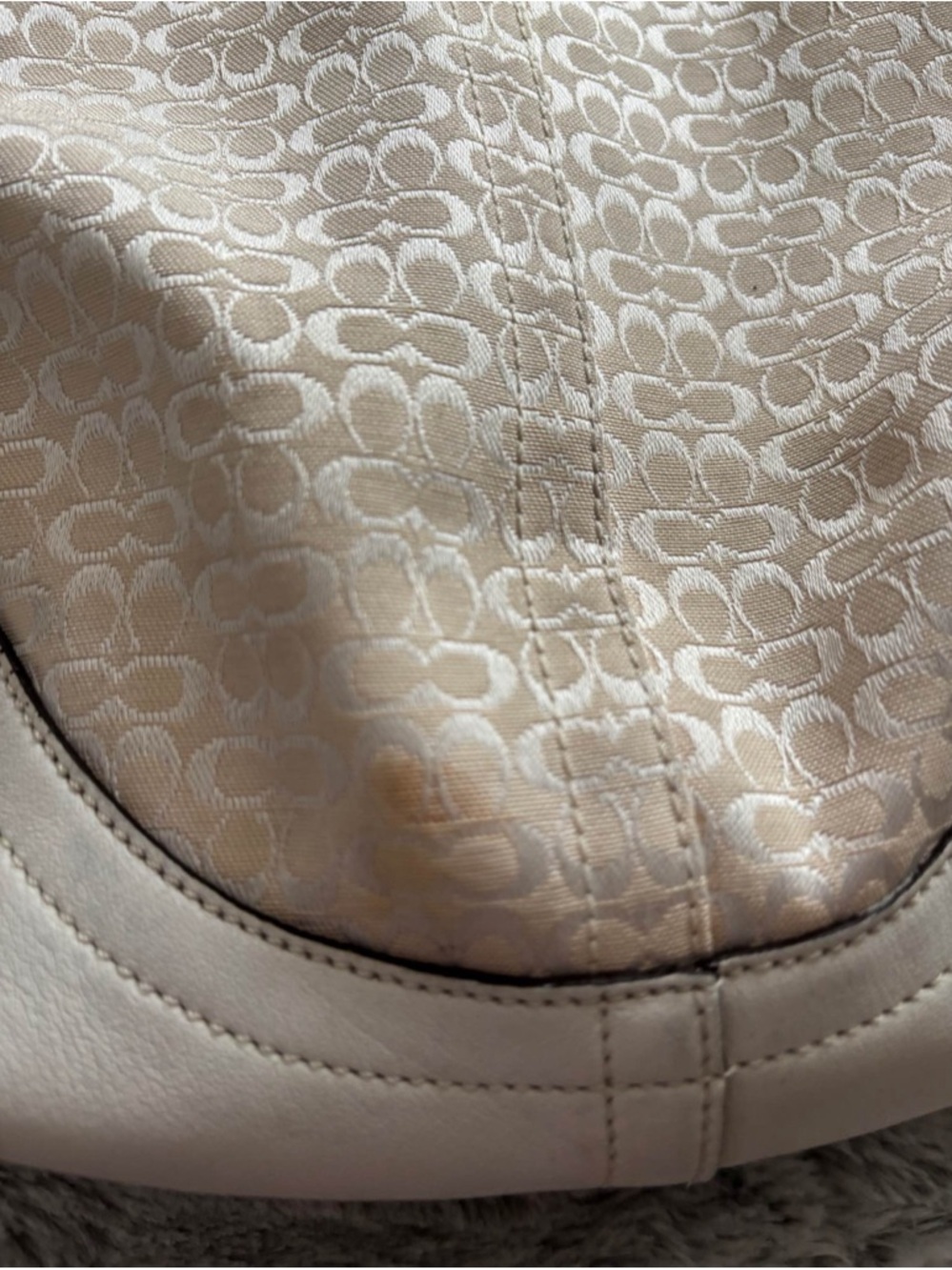 Coach Beige Signature Jacquard Shoulder Bag - Picture 2 of 3